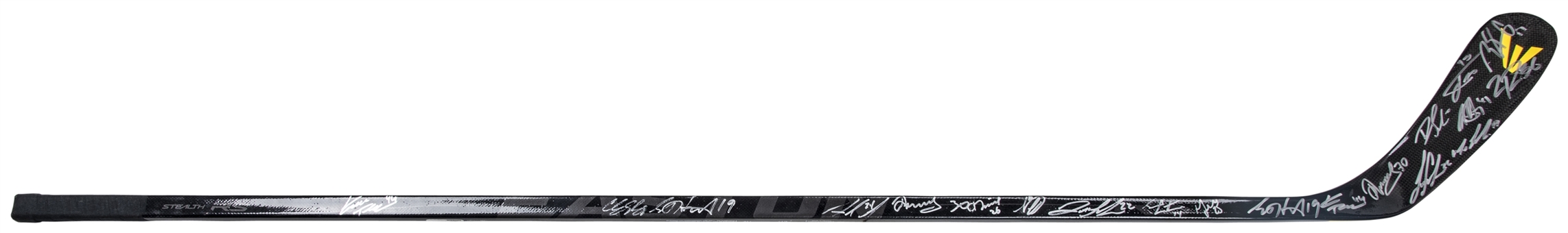 2012-13 Kimmo Timonen Game Used & Multi Signed Easton Hockey Stick with 20 Signatures - Gifted to Orest Kindrachuk (SGC & Kindrachuk LOA)